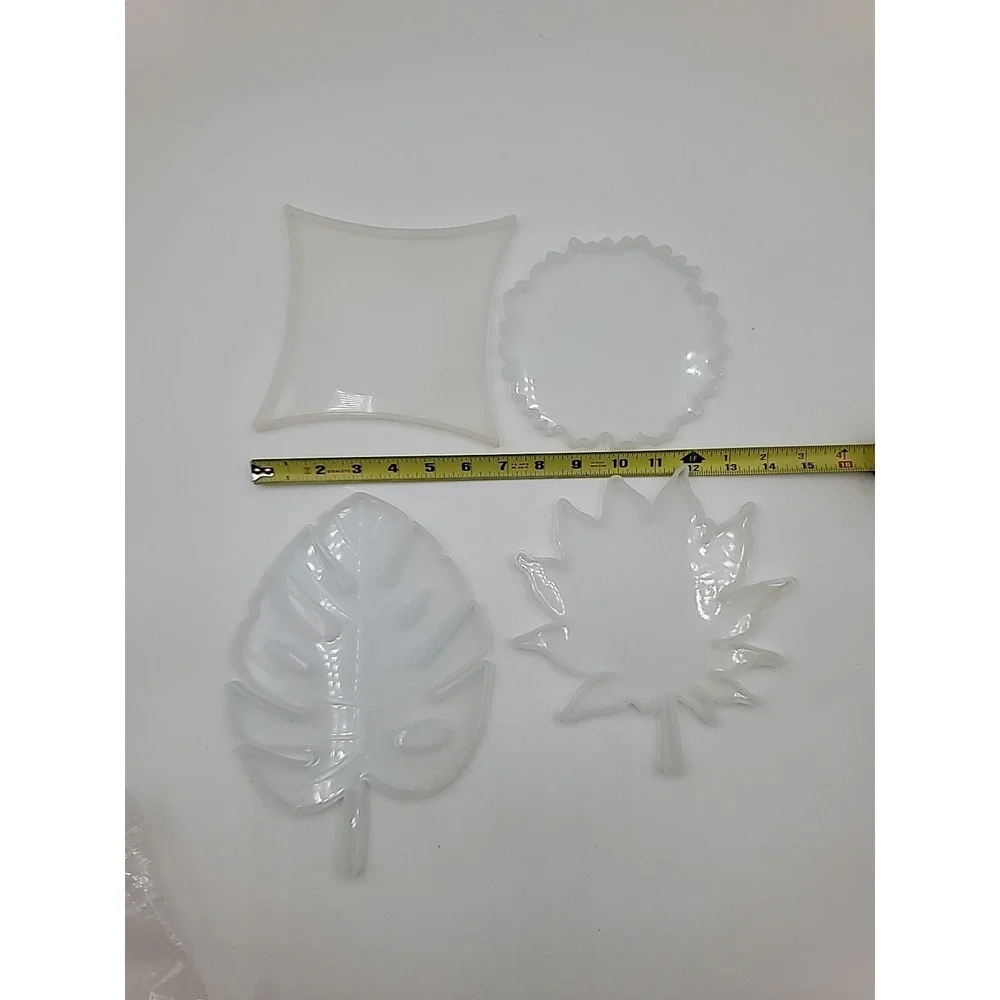 4 Large‎ Leaf Leaves Square Resin Silicone Mold Epoxy Casting Mold